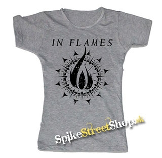 IN FLAMES - Sign - šedé dámske tričko