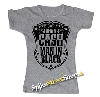 JOHNNY CASH - Man In Black - šedé dámske tričko
