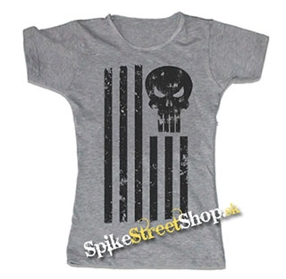 LEBKA - PUNISHER AMERICAN - šedé dámske tričko