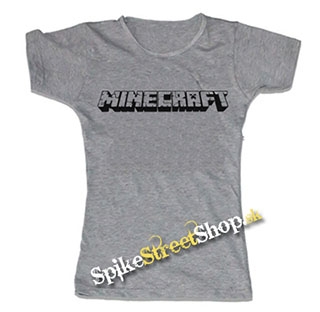 MINECRAFT - Logo - šedé dámske tričko