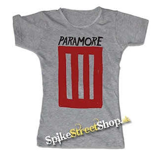 PARAMORE - 3 Bar - šedé dámske tričko