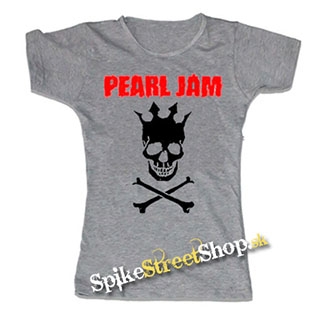 PEARL JAM - Skull - šedé dámske tričko