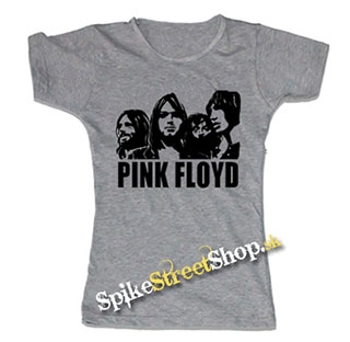 PINK FLOYD - Logo And Band - Selfish Machines - šedé dámske tričko