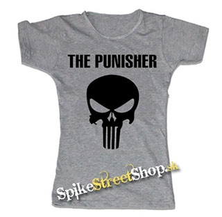 PUNISHER - Logo & Lebka - šedé dámske tričko