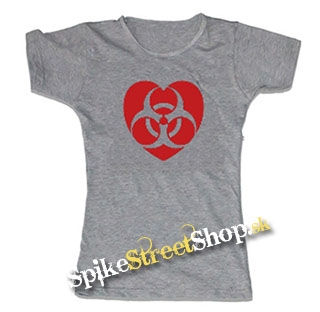 RADIOACTIVE HEART - šedé dámske tričko