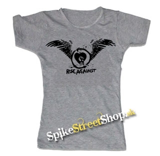 RISE AGAINST - Wings Logo - šedé dámske tričko