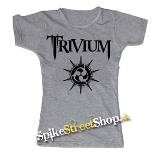 TRIVIUM - White Logo - šedé dámske tričko