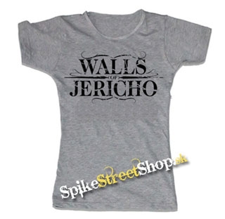 WALLS OF JERICHO - Logo - šedé dámske tričko
