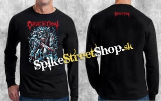CAPTURE THE CROWN - Skull - čierne pánske tričko s dlhými rukávmi