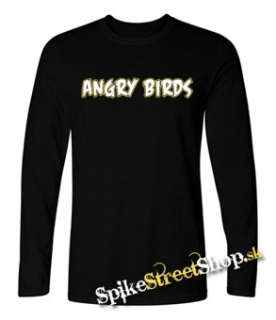 ANGRY BIRDS - Logo - čierne pánske tričko s dlhými rukávmi
