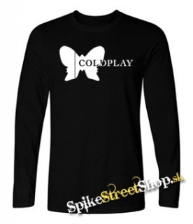 COLDPLAY - Butterfly Logo - čierne pánske tričko s dlhými rukávmi