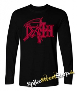 DEATH - Logo - čierne pánske tričko s dlhými rukávmi
