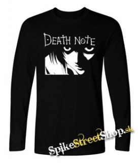 DEATH NOTE - Logo & Portrait - čierne pánske tričko s dlhými rukávmi