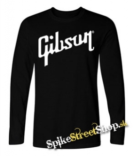 GIBSON - čierne pánske tričko s dlhými rukávmi
