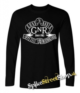 GUNS N ROSES - Appetite Slogan - čierne pánske tričko s dlhými rukávmi