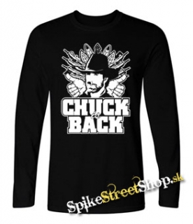 CHUCK NORRIS - Chuck Is Back - čierne pánske tričko s dlhými rukávmi