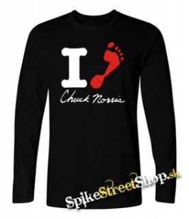 CHUCK NORRIS - I Love Chuck Norris - čierne pánske tričko s dlhými rukávmi