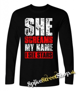 I SEE STARS - She Screams My Name - čierne pánske tričko s dlhými rukávmi