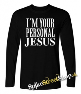 I'M YOUR PERSONAL JESUS - čierne pánske tričko s dlhými rukávmi