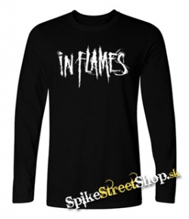 IN FLAMES - Logo - čierne pánske tričko s dlhými rukávmi