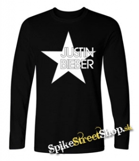 JUSTIN BIEBER - Star - čierne pánske tričko s dlhými rukávmi