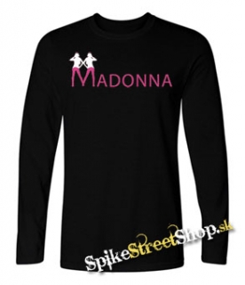 MADONNA - Pink Logo - čierne pánske tričko s dlhými rukávmi