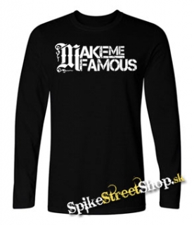 MAKE ME FAMOUS - Logo - čierne pánske tričko s dlhými rukávmi