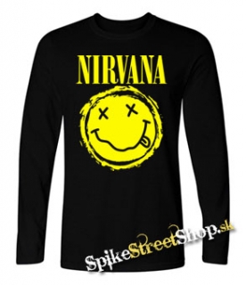 NIRVANA - Logo - čierne pánske tričko s dlhými rukávmi