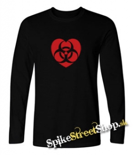 RADIOACTIVE HEART - čierne pánske tričko s dlhými rukávmi