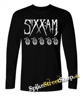 SIXX AM - čierne pánske tričko s dlhými rukávmi