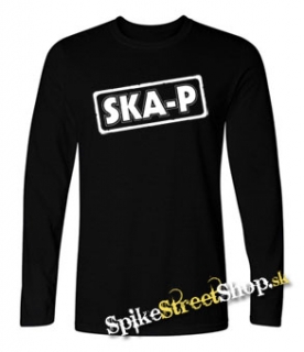 SKA-P - čierne pánske tričko s dlhými rukávmi