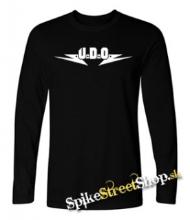 UDO - Logo - čierne pánske tričko s dlhými rukávmi