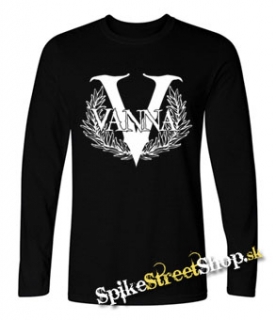 VANNA - Logo - čierne pánske tričko s dlhými rukávmi