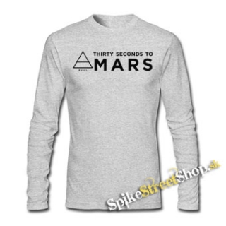30 SECONDS TO MARS - Logo - šedé pánske tričko s dlhými rukávmi