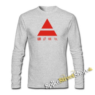 30 SECONDS TO MARS - Red Triad - šedé pánske tričko s dlhými rukávmi