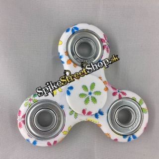 Plastový Fidget Spinner KVETOVANÝ - 3 Hranný