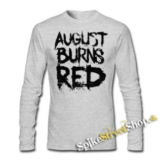 AUGUST BURNS RED - Logo - šedé pánske tričko s dlhými rukávmi