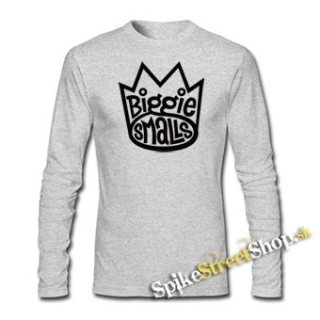 BIGGIE SMALLS - Logo - šedé pánske tričko s dlhými rukávmi