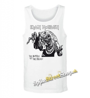 IRON MAIDEN - Number Of The Beast - Mens Vest Tank Top - biele