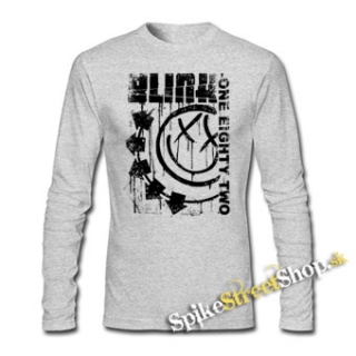 BLINK 182 - Spelled Out - šedé pánske tričko s dlhými rukávmi