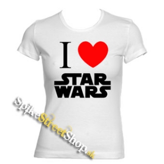 I LOVE STAR WARS - biele dámske tričko