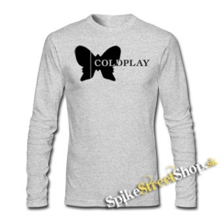 COLDPLAY - Butterfly Logo - šedé pánske tričko s dlhými rukávmi
