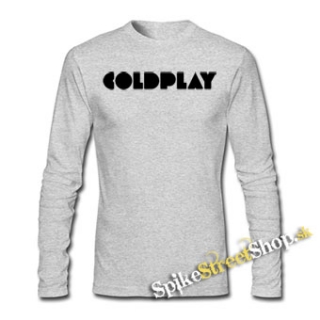 COLDPLAY - Logo - šedé pánske tričko s dlhými rukávmi