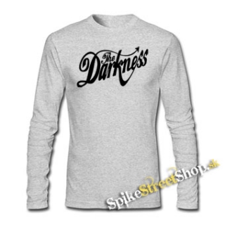 THE DARKNESS - Logo - šedé pánske tričko s dlhými rukávmi