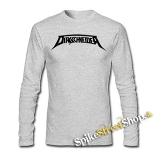 DIRKSCHNEIDER - Logo - šedé pánske tričko s dlhými rukávmi