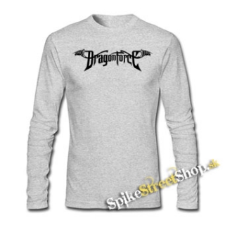 DRAGONFORCE - Logo - šedé pánske tričko s dlhými rukávmi