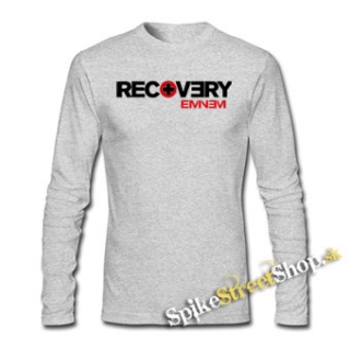 EMINEM - Recovery - šedé pánske tričko s dlhými rukávmi