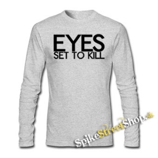 EYES SET TO KILL - Logo - šedé pánske tričko s dlhými rukávmi