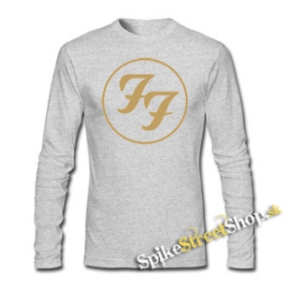 FOO FIGHTERS - Logo - šedé pánske tričko s dlhými rukávmi