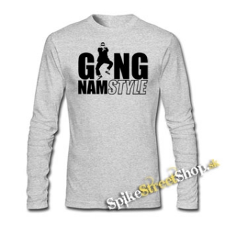 GANGNAM STYLE - šedé pánske tričko s dlhými rukávmi